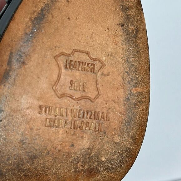 Stuart Weitzman Patent Leather Black Platform Pumps Slingback Peep Toe US 8,5 - Picture 12 of 16